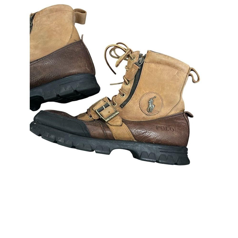 Polo Ralph Lauren Andres III Boots Mens 12D Leather Hiking Combat Buckle Rugged